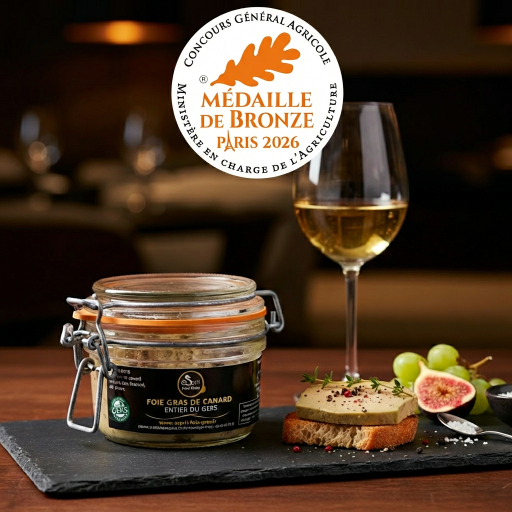 Foie gras entier de canard - 130 g - Médaille de Bronze 2026