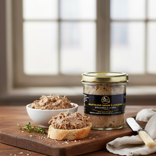 Rillettes pur canard à l'ancienne éfilochées à la main 250 g